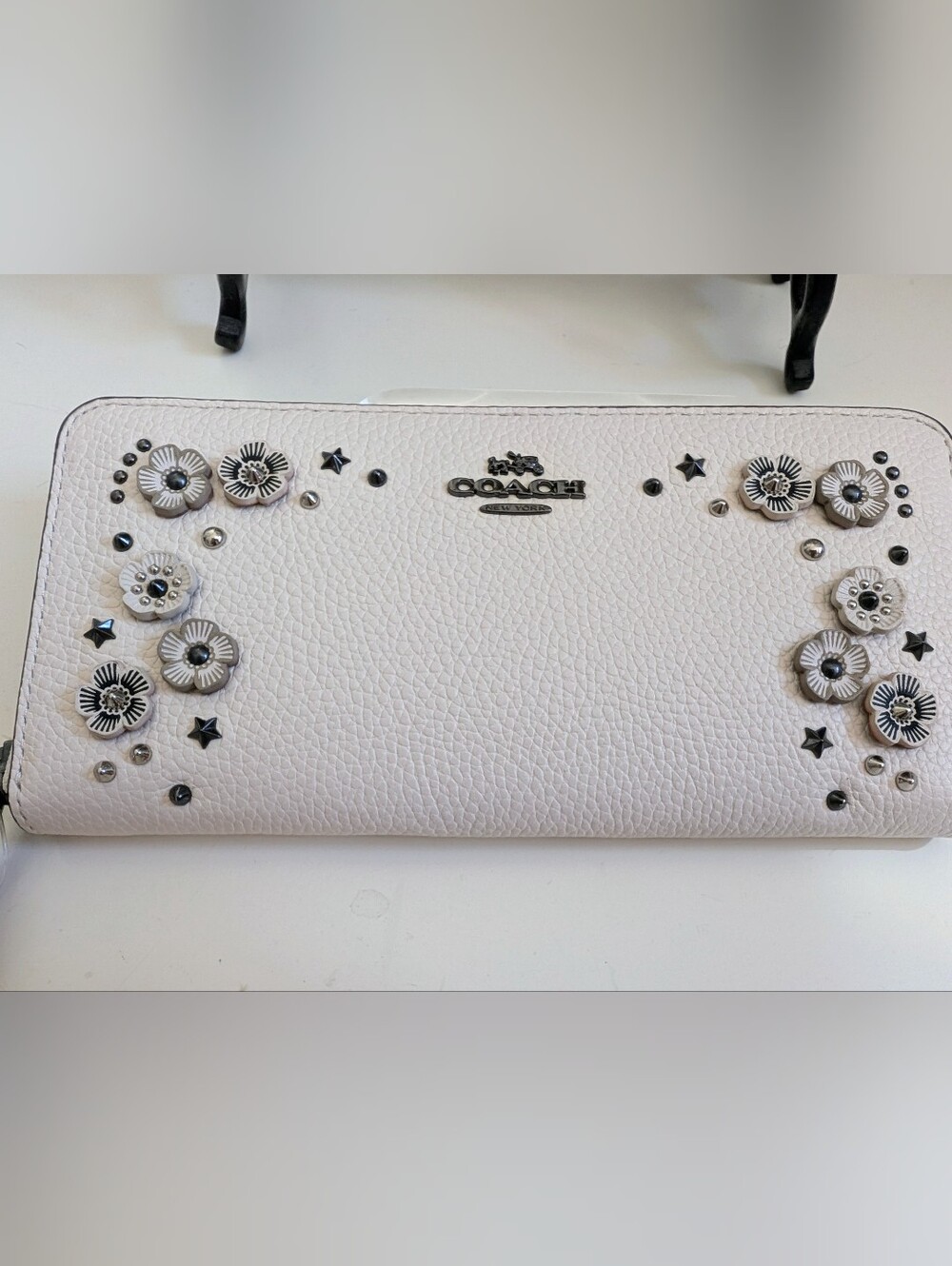 Coach Slim Wallet with Tea Rose Detail